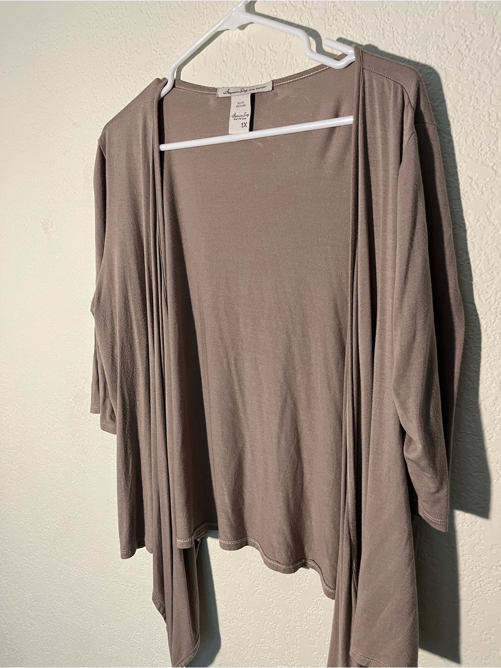 American Rag Open-Front Taupe Cardigan